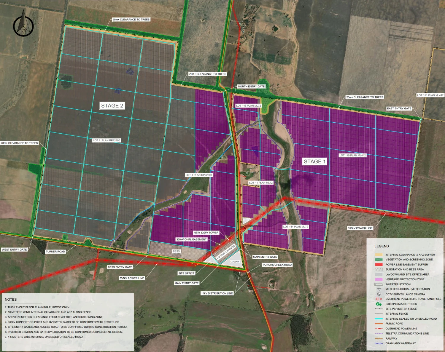 Overall site layout across both stages.